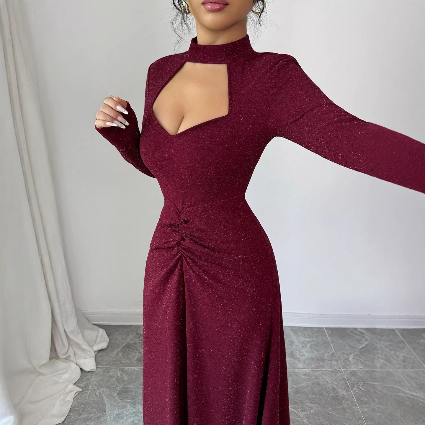 Midi Dress - Abito Midi Aderente Sexy Primaverile 20256,
