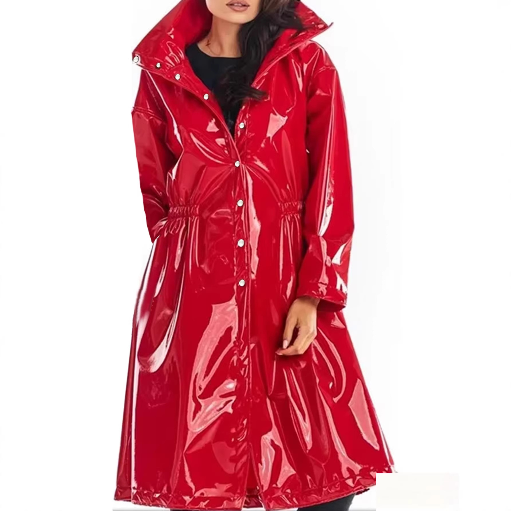 Womens Blazer - Cappotto Lungo da Donna in Ecopelle