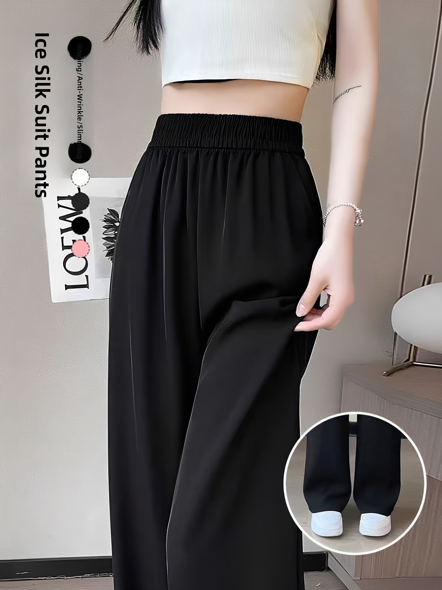 Pantaloni neri da donna, model - Tailored Trouser Wide recensione e prezzo