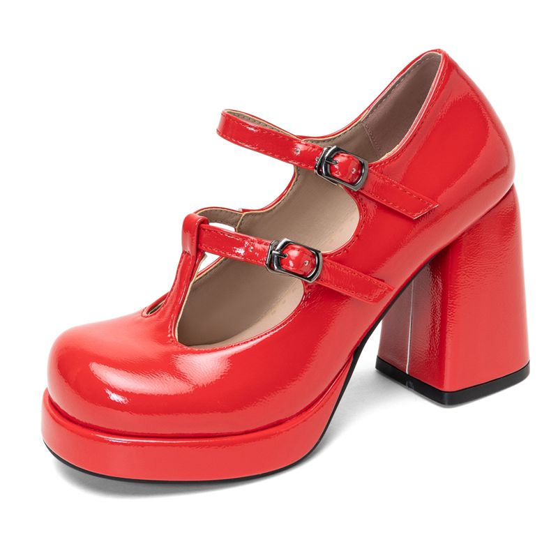 Scarpe Mary Jane Retrò Lucide  - Pump Heel Block recensione e prezzo